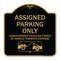 Signmission Parking Restriction Assigned Parking Unauthorized Vehicles Towed at Owner Expense, BG-1818-23374 A-DES-BG-1818-23374 - alternate 1